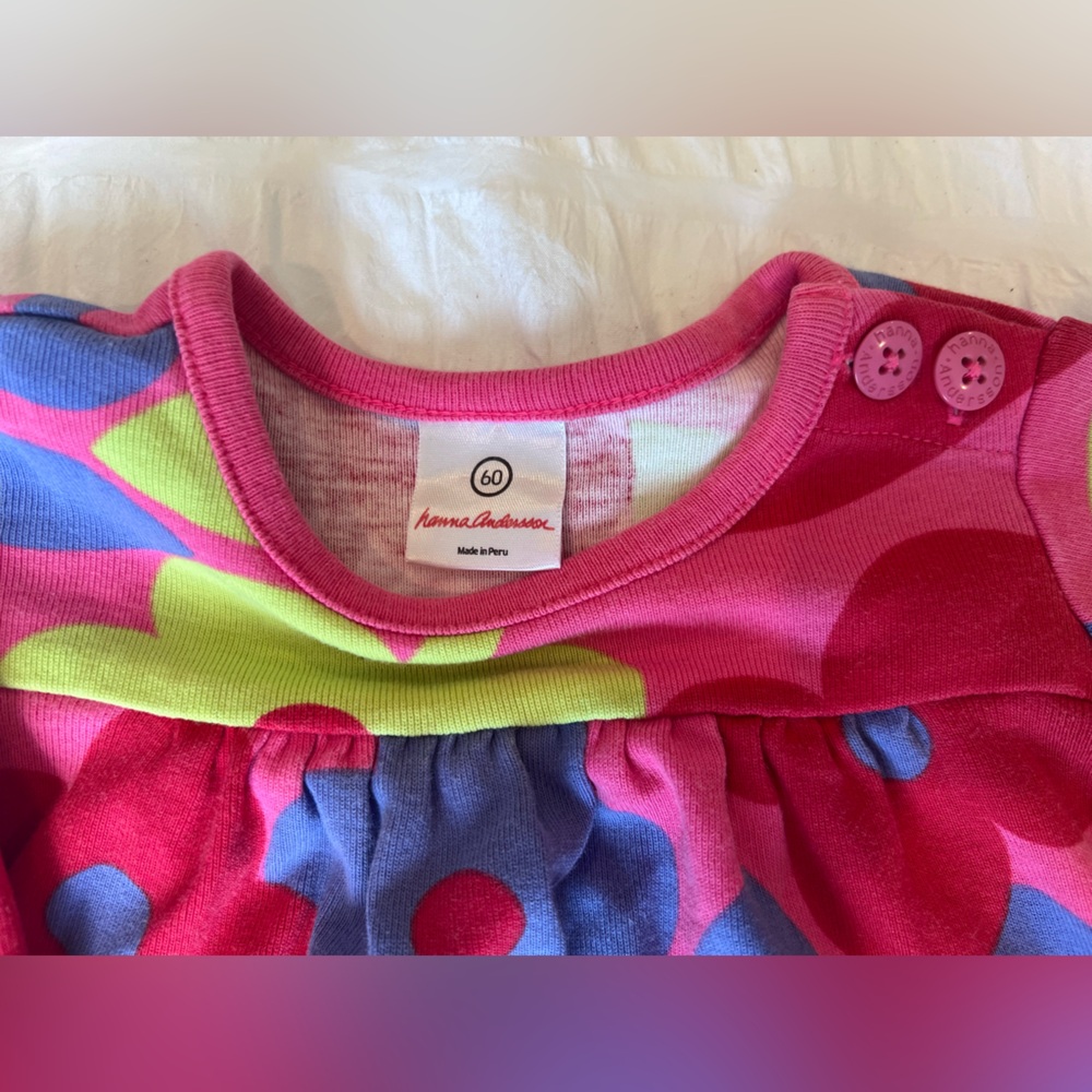 Hanna Andersson Colorful Floral Baby Dress Size 3-6M - Picture 3 of 5